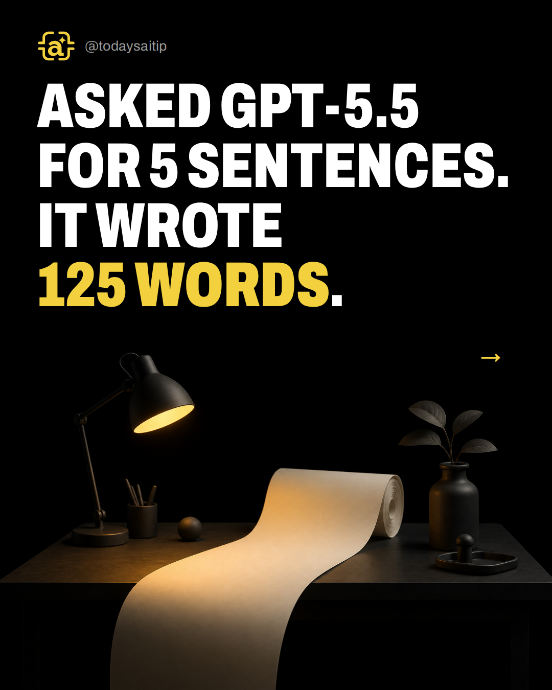 Asked GPT-5.5 for 5 sentences. It wrote 125 words.