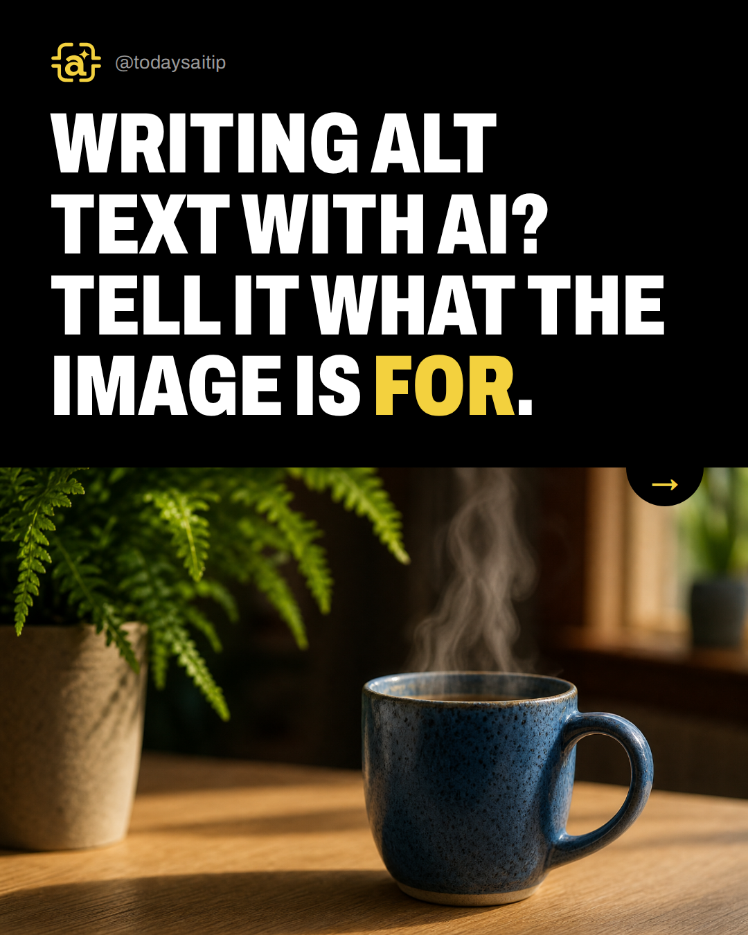 Writing alt text with AI? Tell it what the image is for.