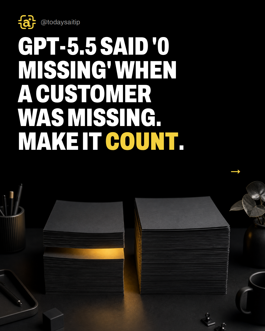 GPT-5.5 said '0 missing' when a customer was missing. Make it count.