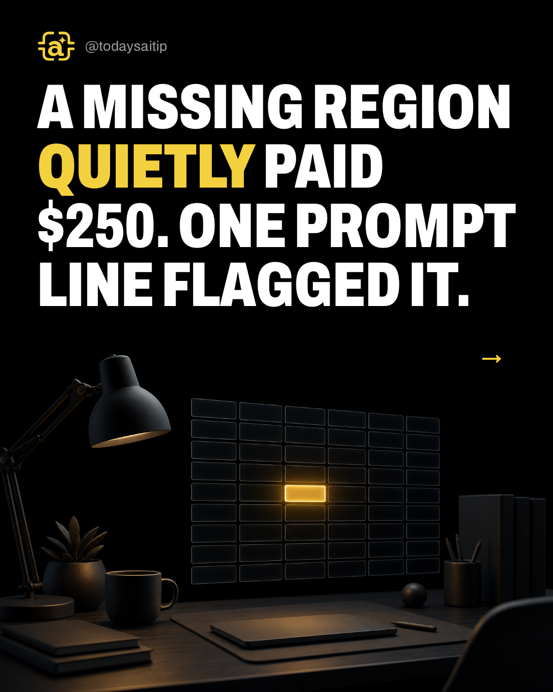 A missing region quietly paid $250. One prompt line flagged it.