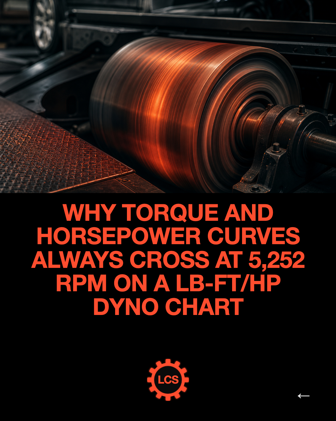 Why torque and horsepower curves always cross at 5,252 rpm on a lb-ft/hp dyno chart