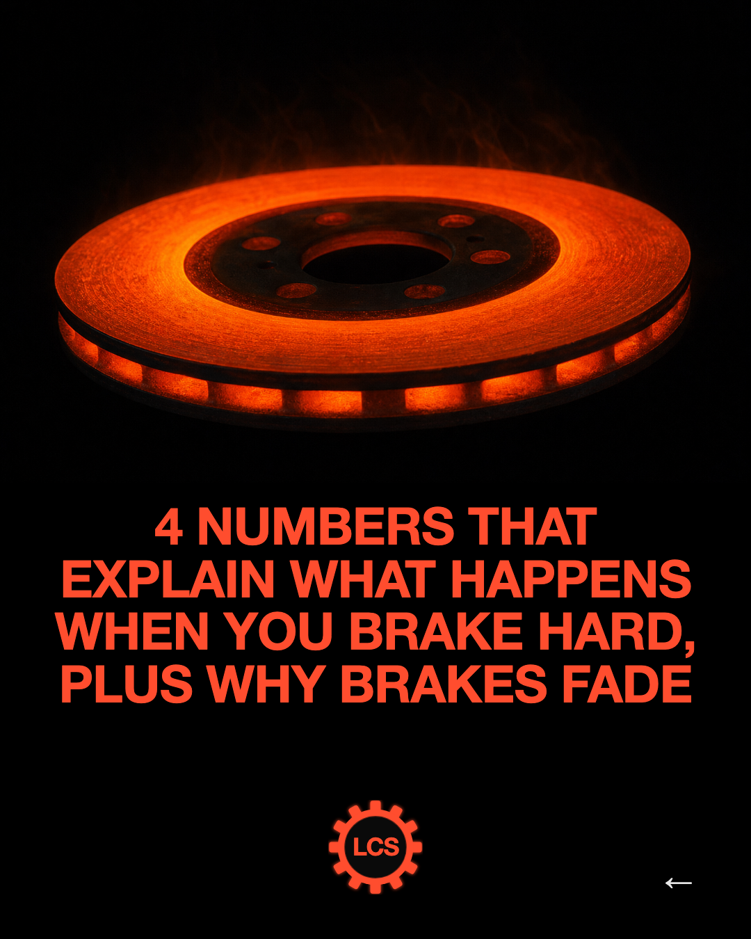 4 numbers that explain what happens when you brake hard, plus why brakes fade