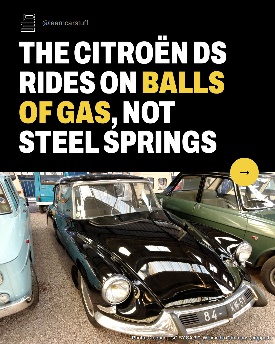 The Citroën DS rides on balls of gas, not steel springs