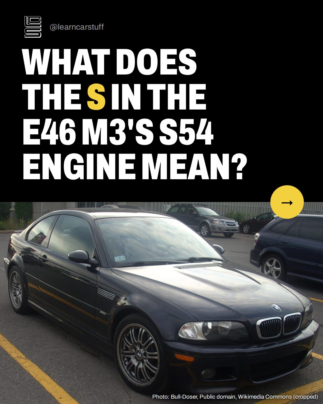 What does the S in the E46 M3's S54 engine mean?