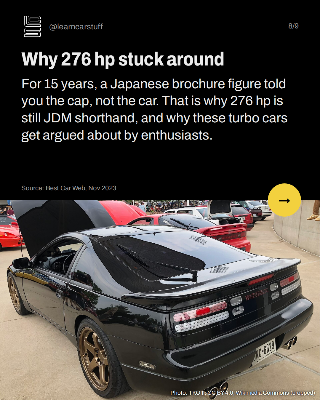 Why 276 hp stuck around. For 15 years, a Japanese brochure figure told you the cap, not the car. That is why 276 hp is still JDM shorthand, and why these turbo cars get argued about by enthusiasts.