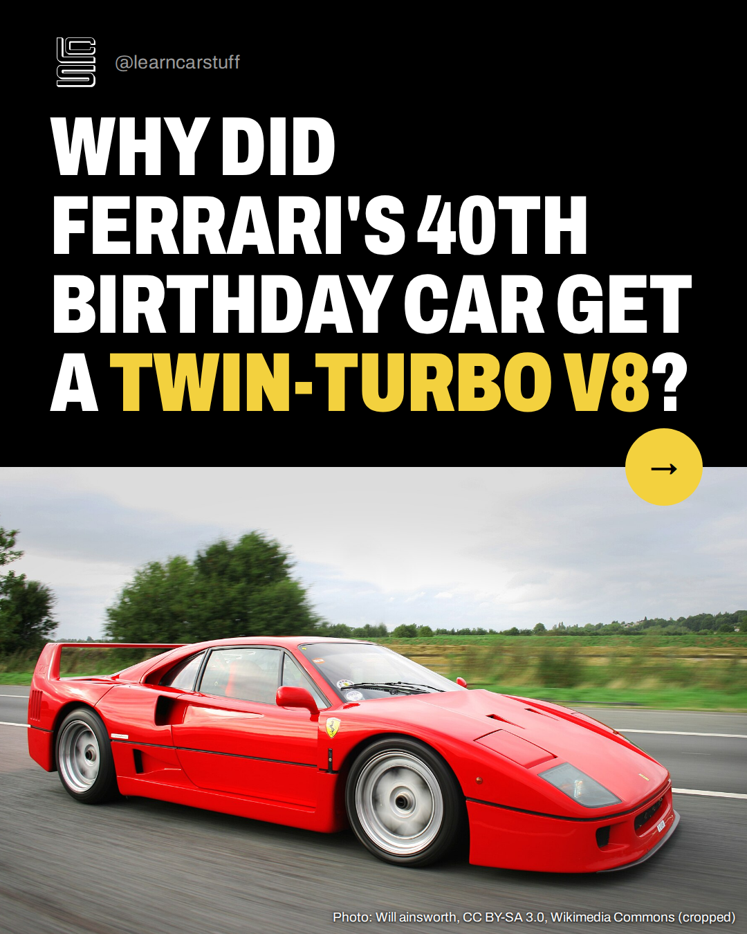 Why did Ferrari's 40th birthday car get a twin-turbo V8?