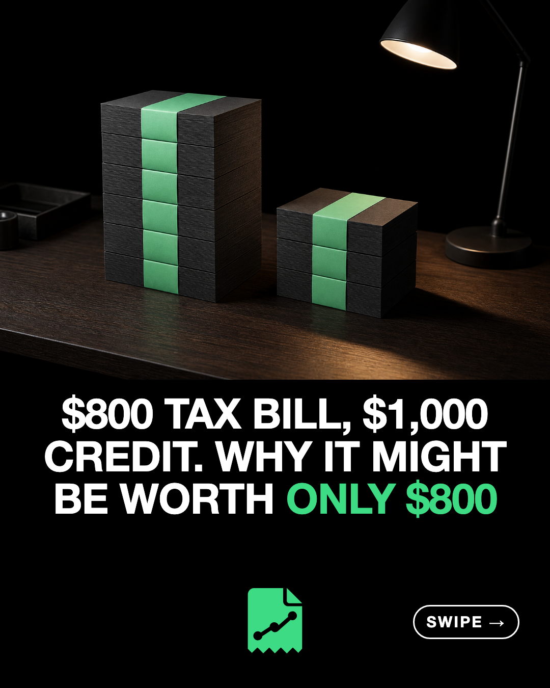 $800 tax bill, $1,000 credit. Why it might be worth only $800